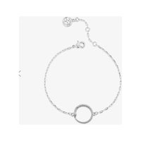 Silver bracelet with extender shown