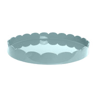 Addison Ross Lacquer Round Scalloped Tray (White) 8.5