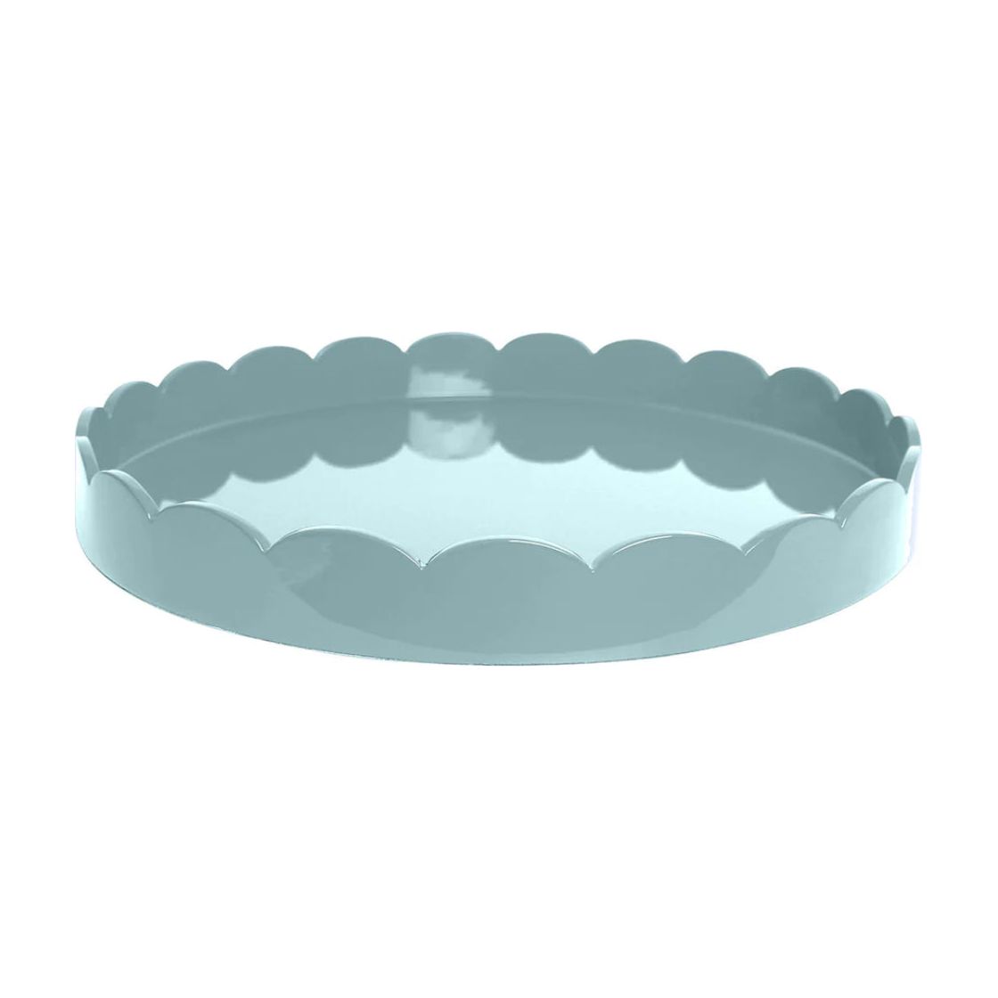 Addison Ross Lacquer Round Scalloped Tray (White) 8.5