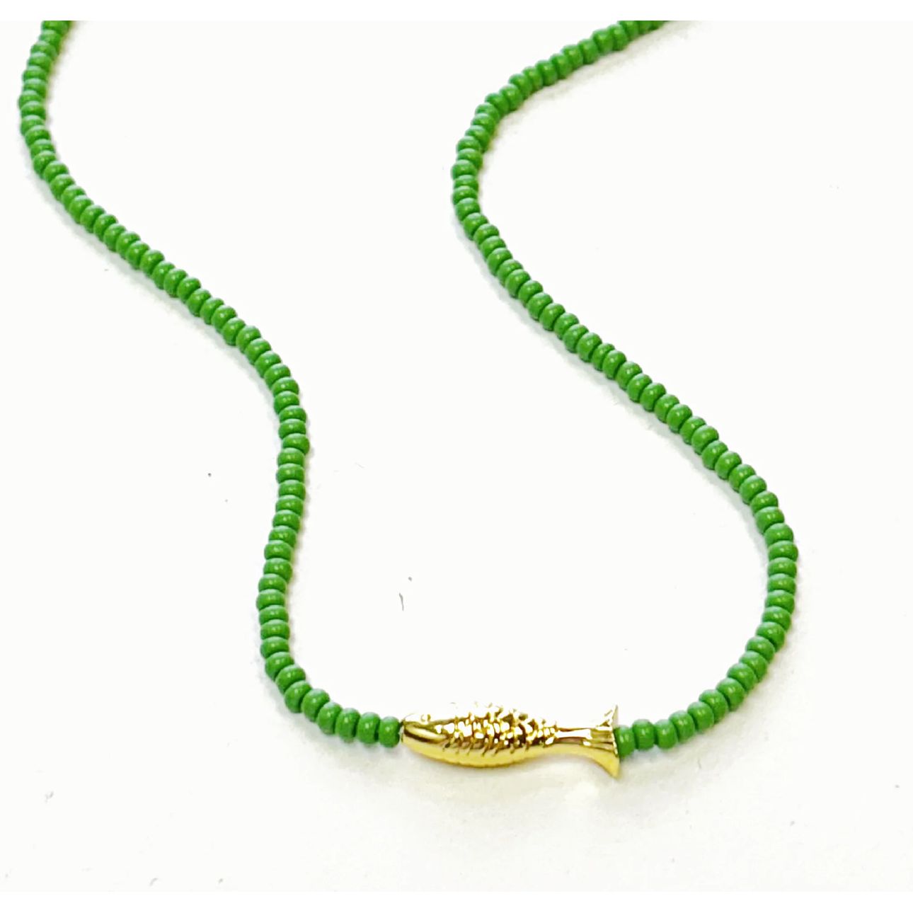 Lucky Fish Beaded Necklace Water Friendly