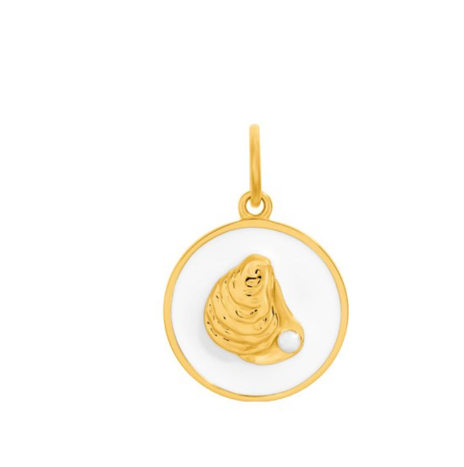 19 mm
White enamel with gold oyster