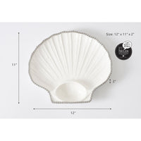 Porcelain Scallop Shell Chip and Dip