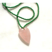 Pink and green heart necklace water friendly. Made in USA