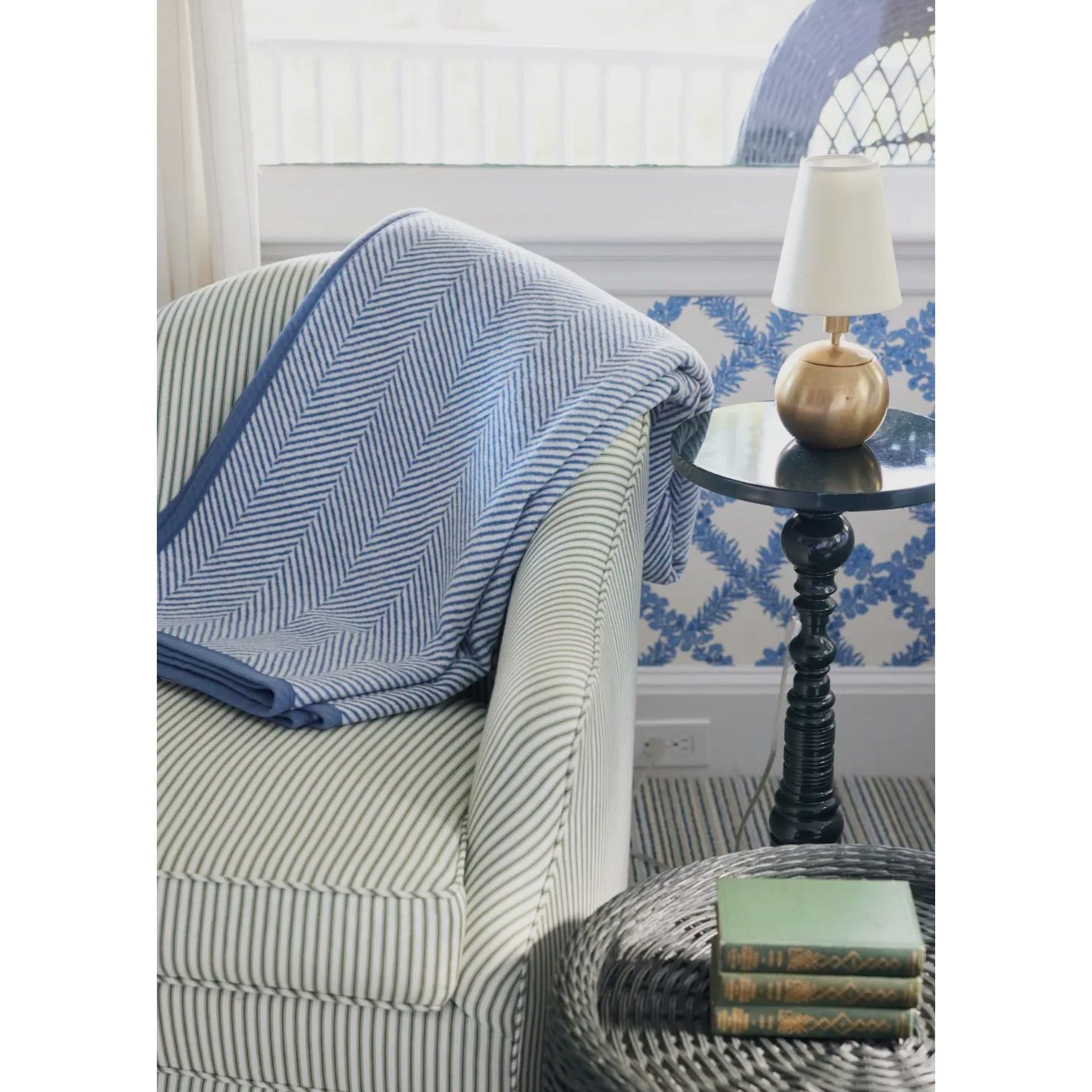 Chappy Wrap Herringbone Cornflower Blanket