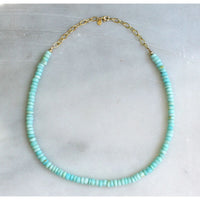 Pink/ Aqua  Opal Necklace Water Friendly