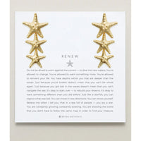 3 gold starfish earrings