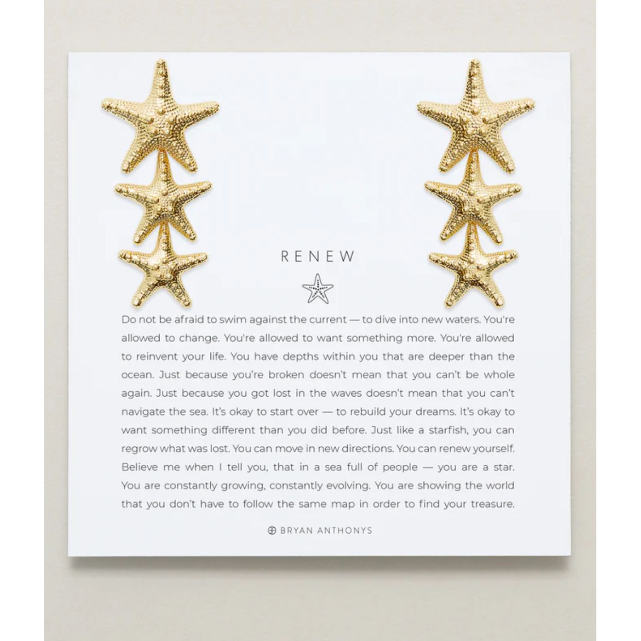 3 gold starfish earrings