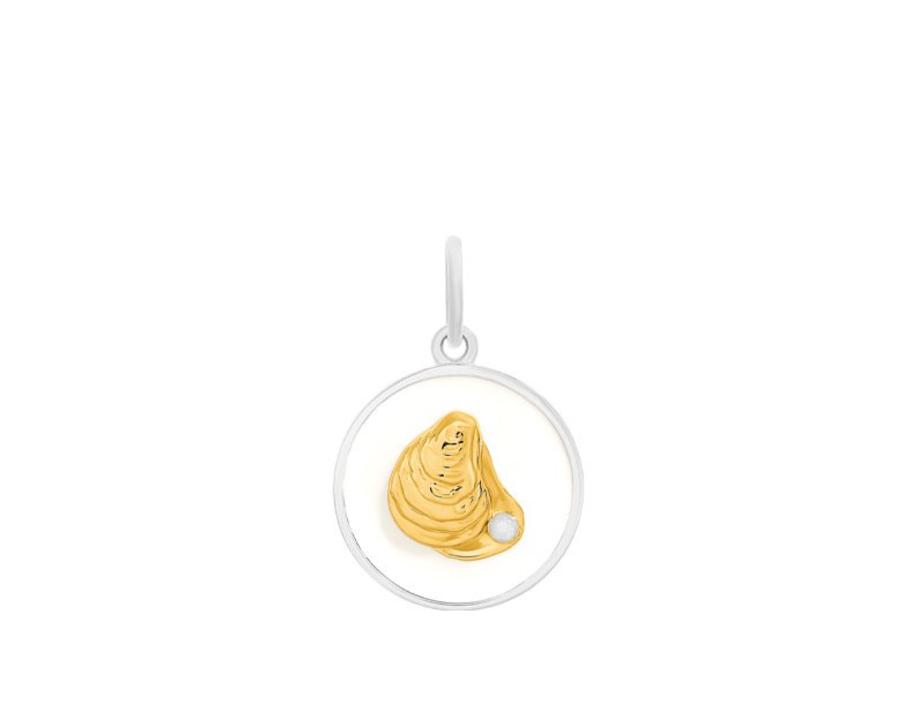 Showing white enamel with gold ouster and pearl 19 mm