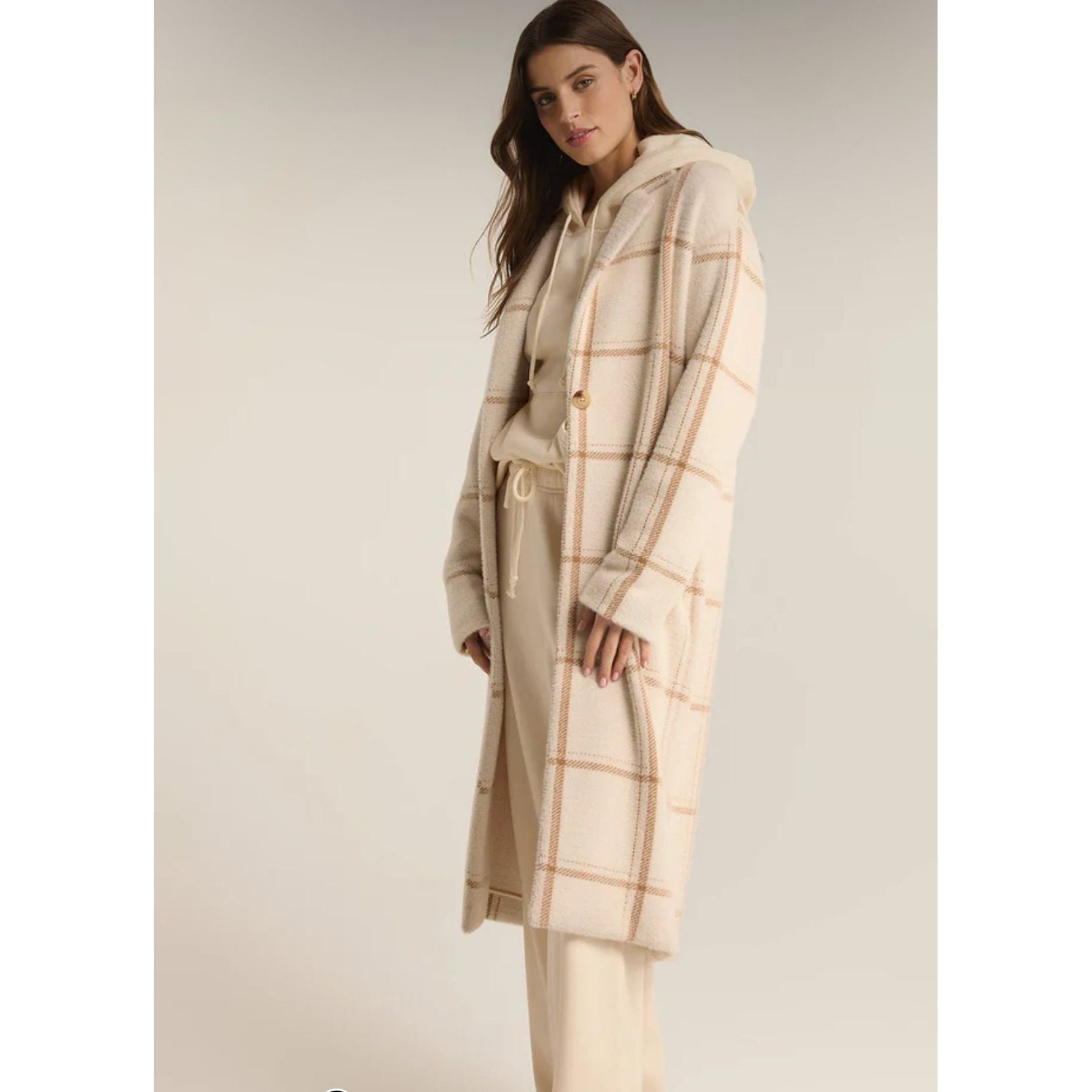 Z Supply Mason Windowpane Knit Coat