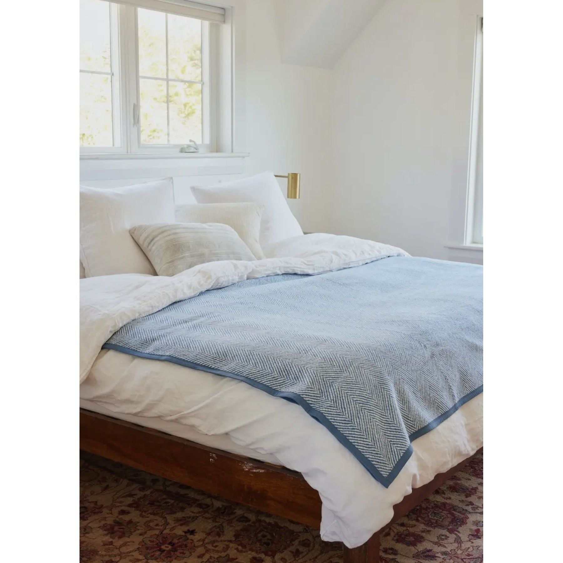 Chappy Wrap Herringbone Cornflower Blanket