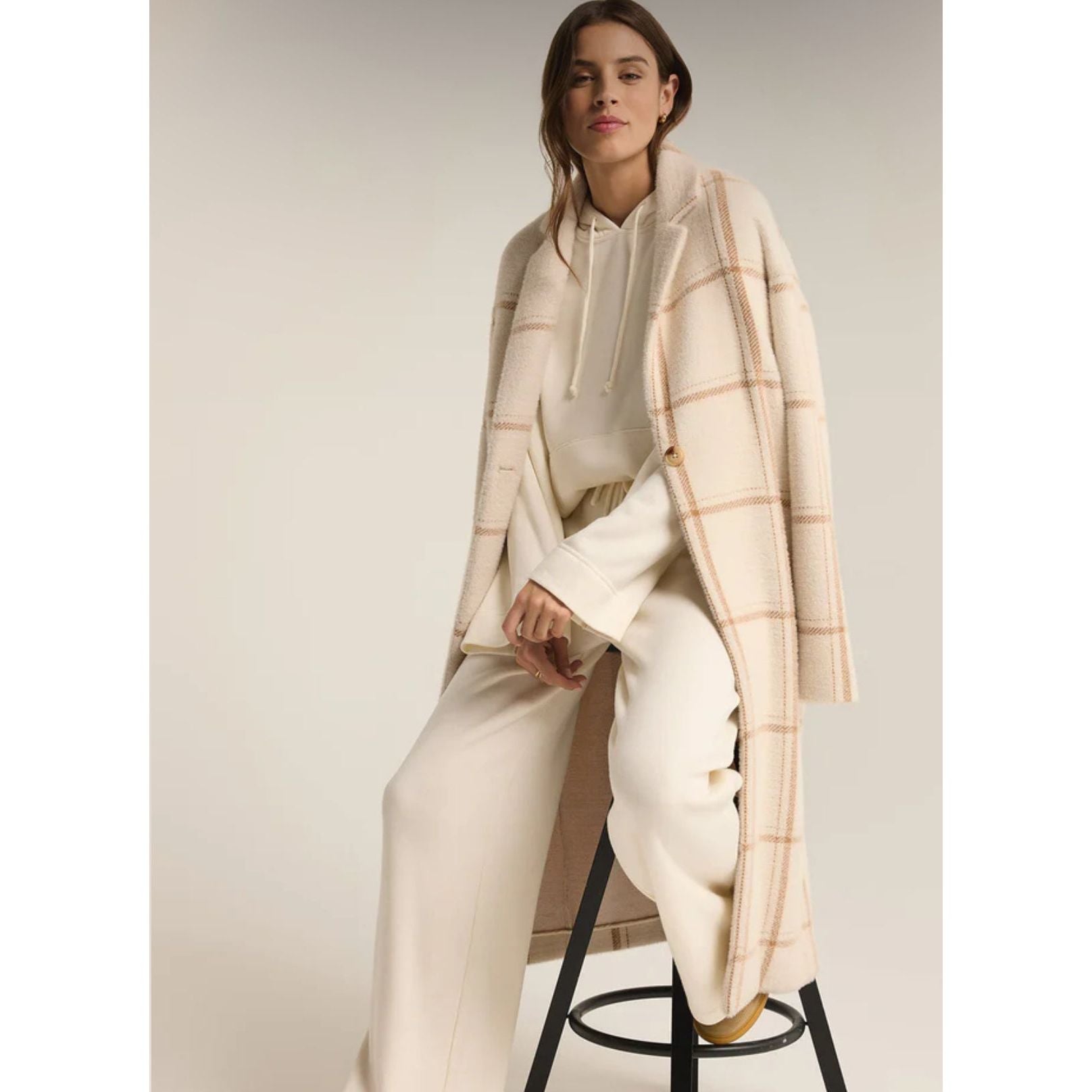 Z Supply Mason Windowpane Knit Coat