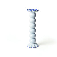Create a show stopping table scape with these hand painted and hand sculpted candle sticks  to bring a one of a kind look to your home decor.  These candle sticks are designed to mix and match with other colors and sizes to create your best table scape yet.
Large blue shown
Hand wash
Large-3.5 diameter x 10.75” high 
Medium-3.5 diameter x 7.5” high