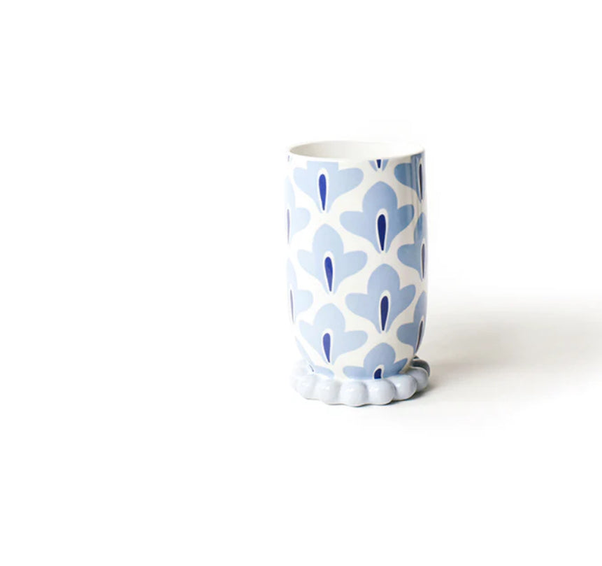 Let blue blossom in your home decor with our artful, hand painted vases.  
Small vase shown 
Dishwasher Safe
Small-40oz  Dimensions: 4in Diameter x 7in H
Large 80 oz