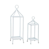 White Bamboo Metal Lanterns