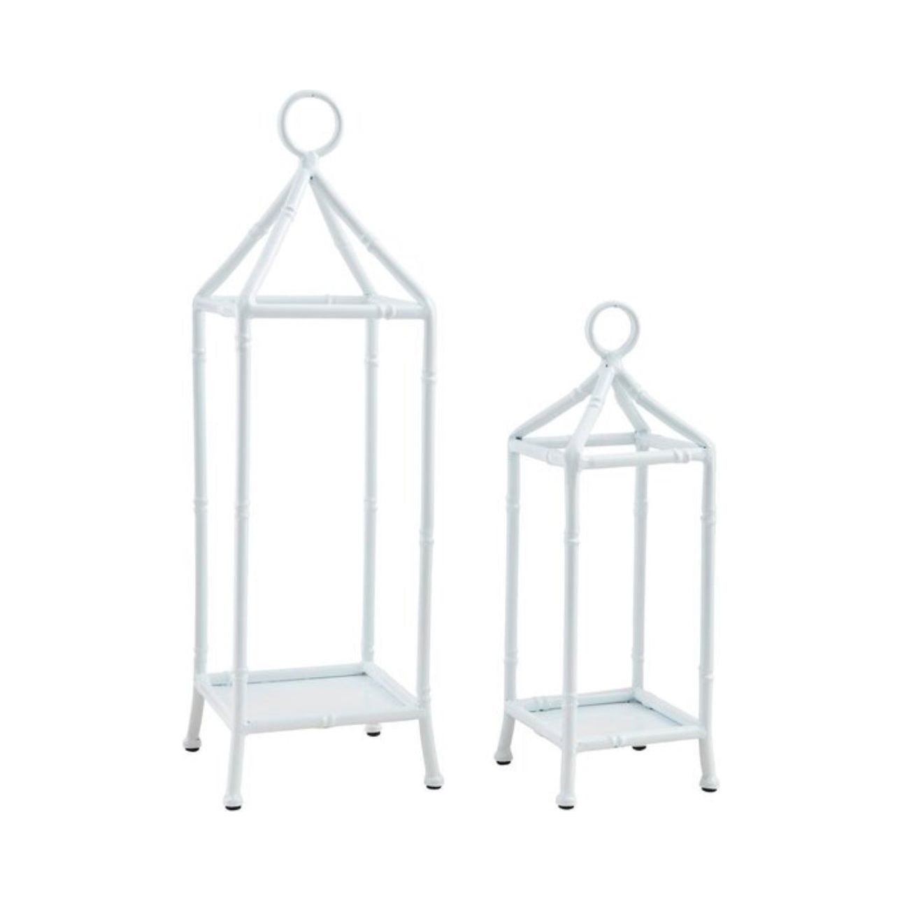 White Bamboo Metal Lanterns