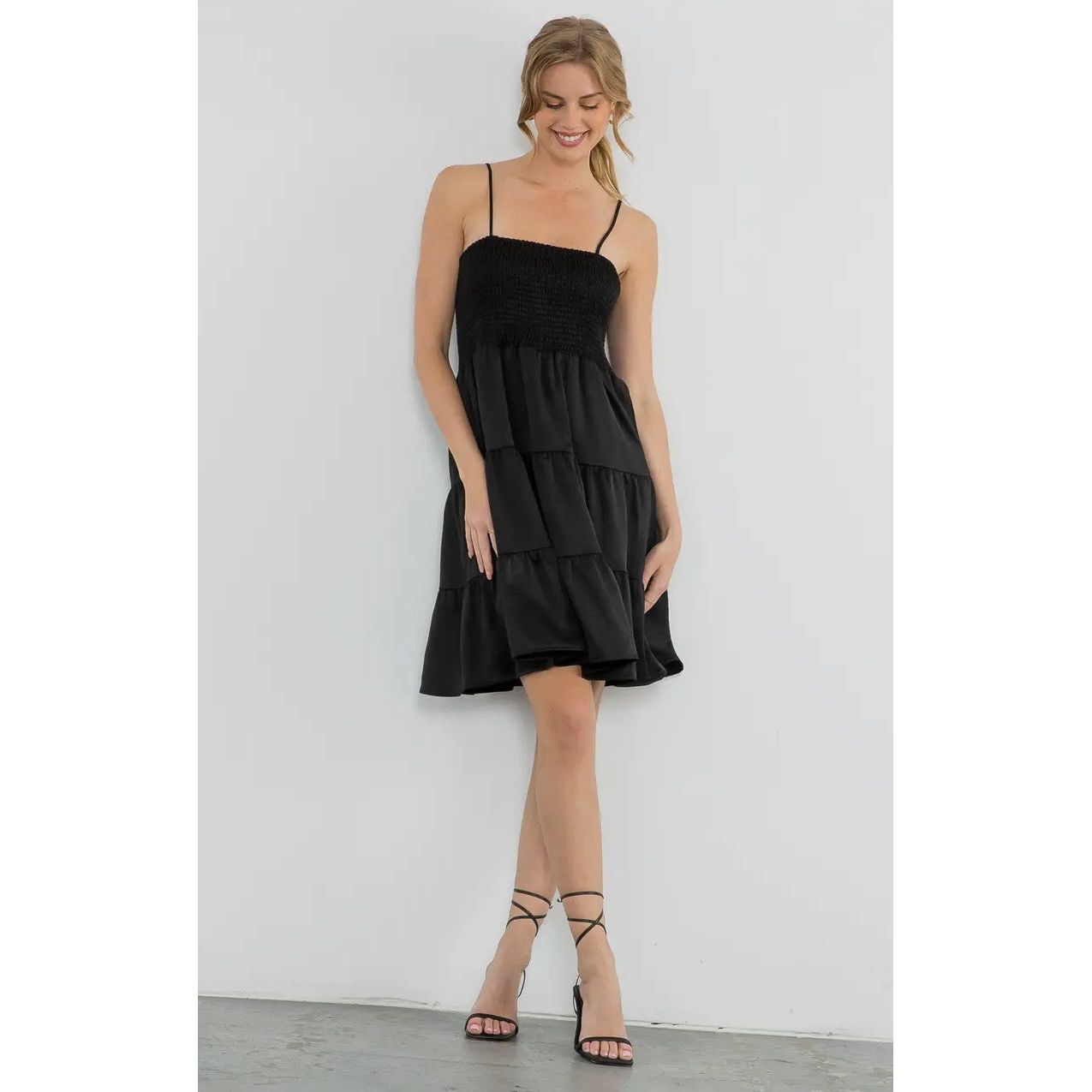 Caroline Smocked Tiered Midi Dress