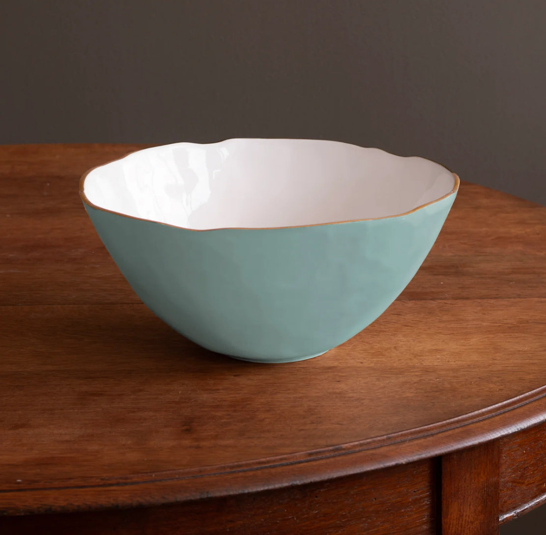 BEATRIZ BALL - ENCANTO OSAKA LARGE BOWL TURQUOISE & WHITE or CREAM & WHITE