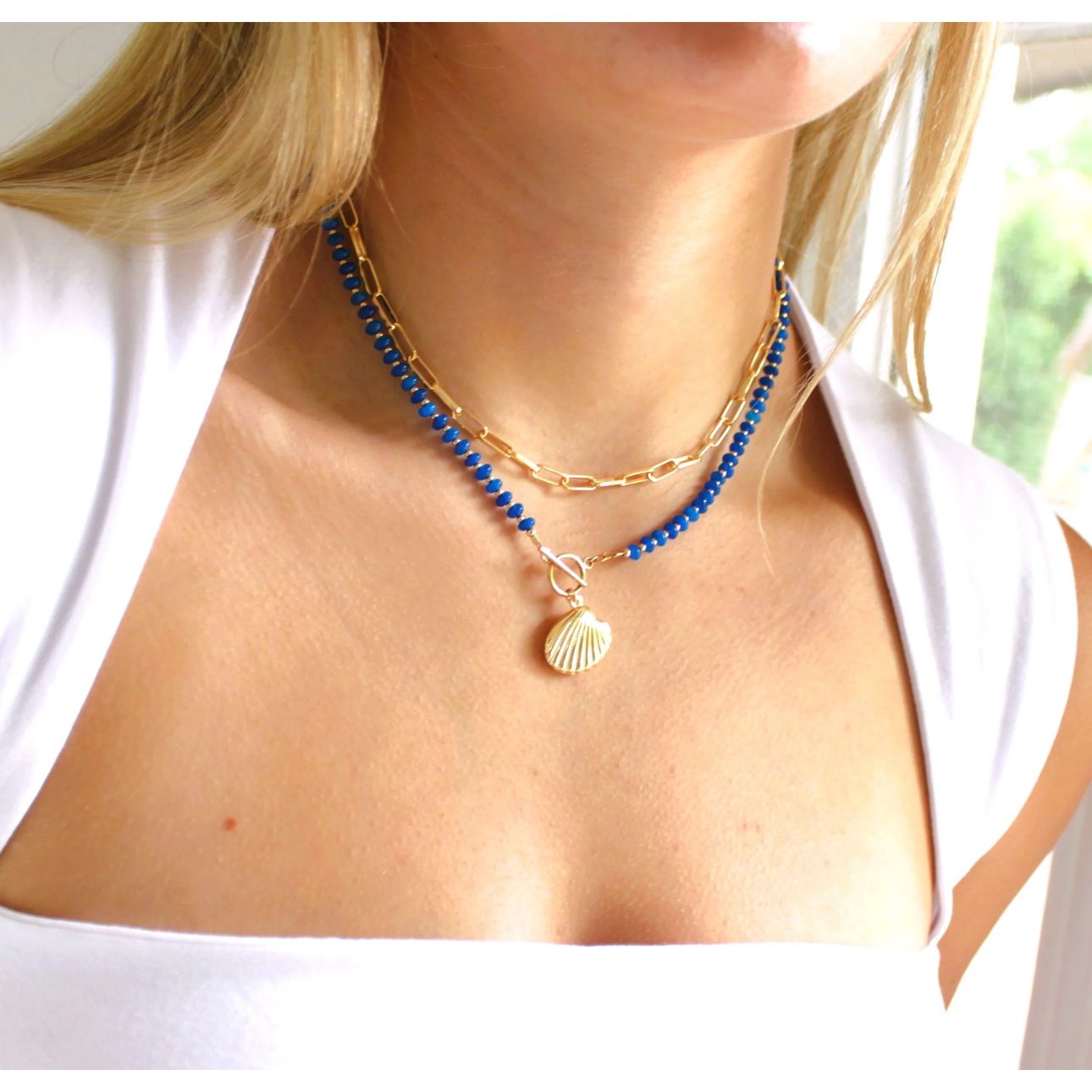 Shell Toggle Necklace Water Friendly