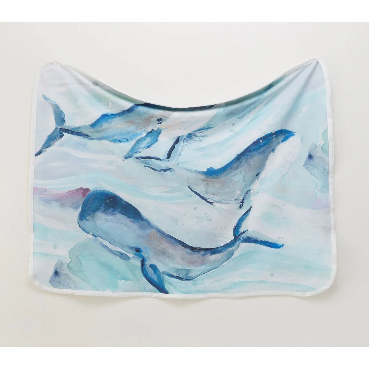 The snuggle is real thanks to this warm, cozy, and ultra-soft baby blanket. Printed with original whale artwork from Kim Hovell, these blankets will add a little saltwater charm to your nursery.
Kim Hovell Original Artwork: Deep Sea
Dimensions: 39" x 29"
Material: 100% cozy polyester fleece
Machine wash on gentle cycle
Dryer safe; low heat tumble dry recommended
Ironing not recommended