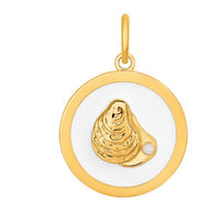 27 mm white enamel and gold oyster