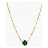Gorjana Malachite Marble Coin Necklace