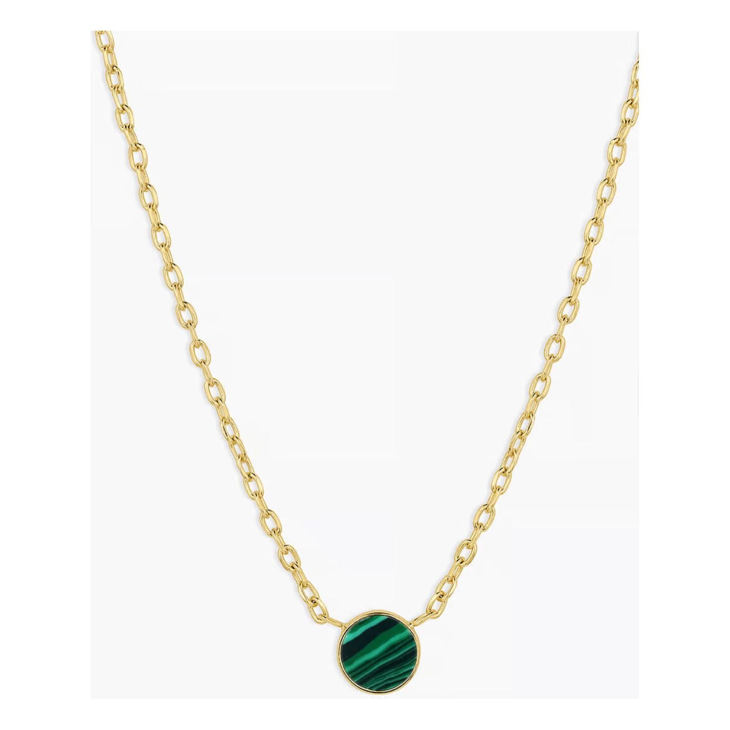 Gorjana Malachite Marble Coin Necklace