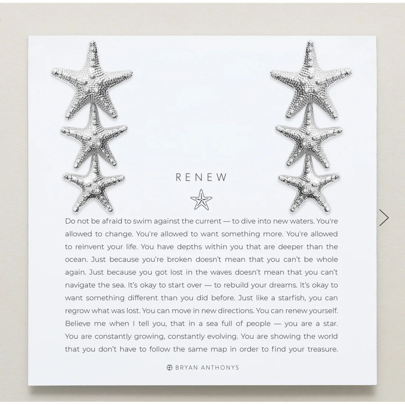 3 starfish silver earrings