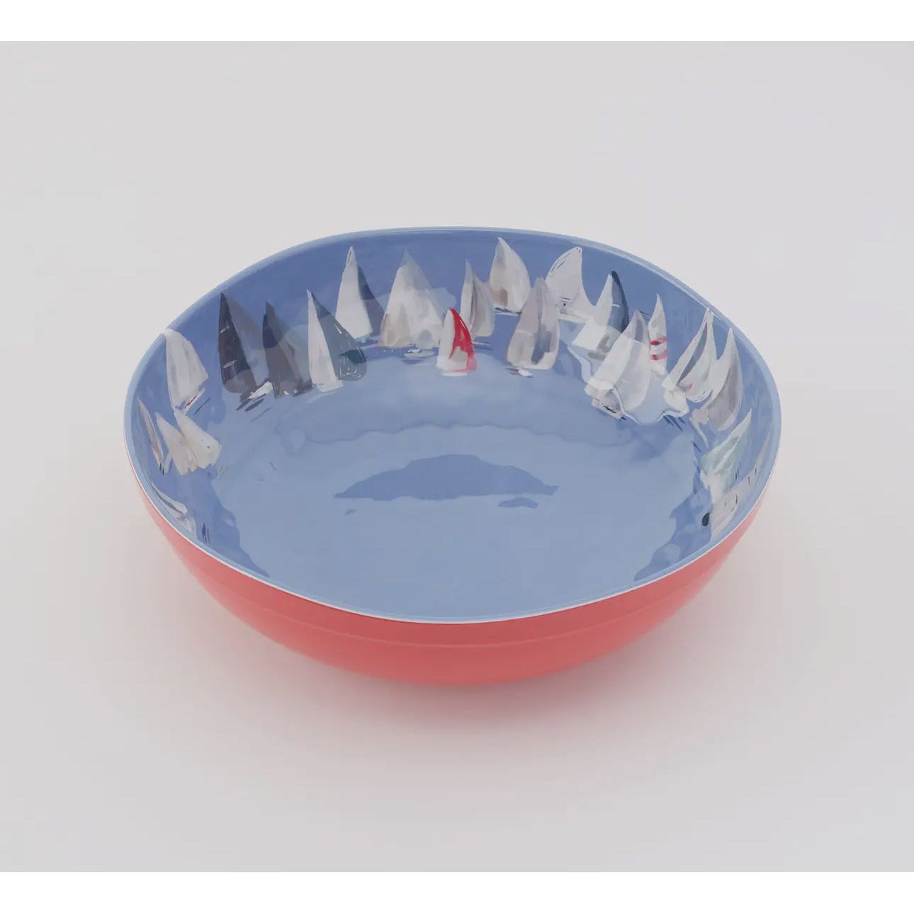 Set sail and a pop of color to your coastal table with the Race Day collection.  
Lg bowl-Dimensions: 12" x 4"