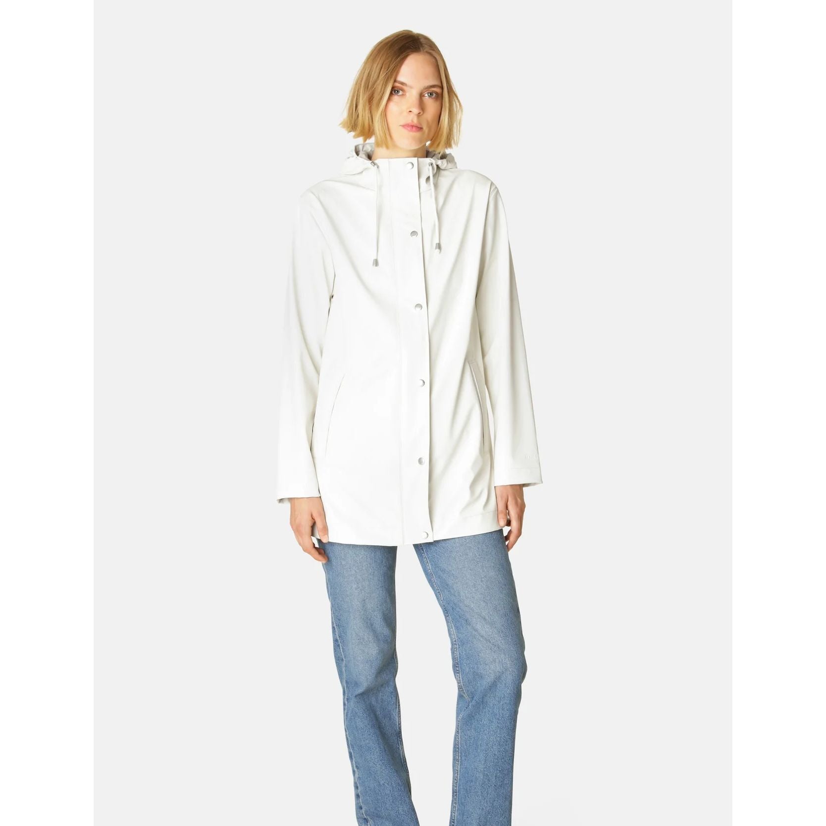ILSE JACOBSEN HORNBÆK RAIN 228FR HOODED RUBBERIZED JACKET | MILK CREME 121
