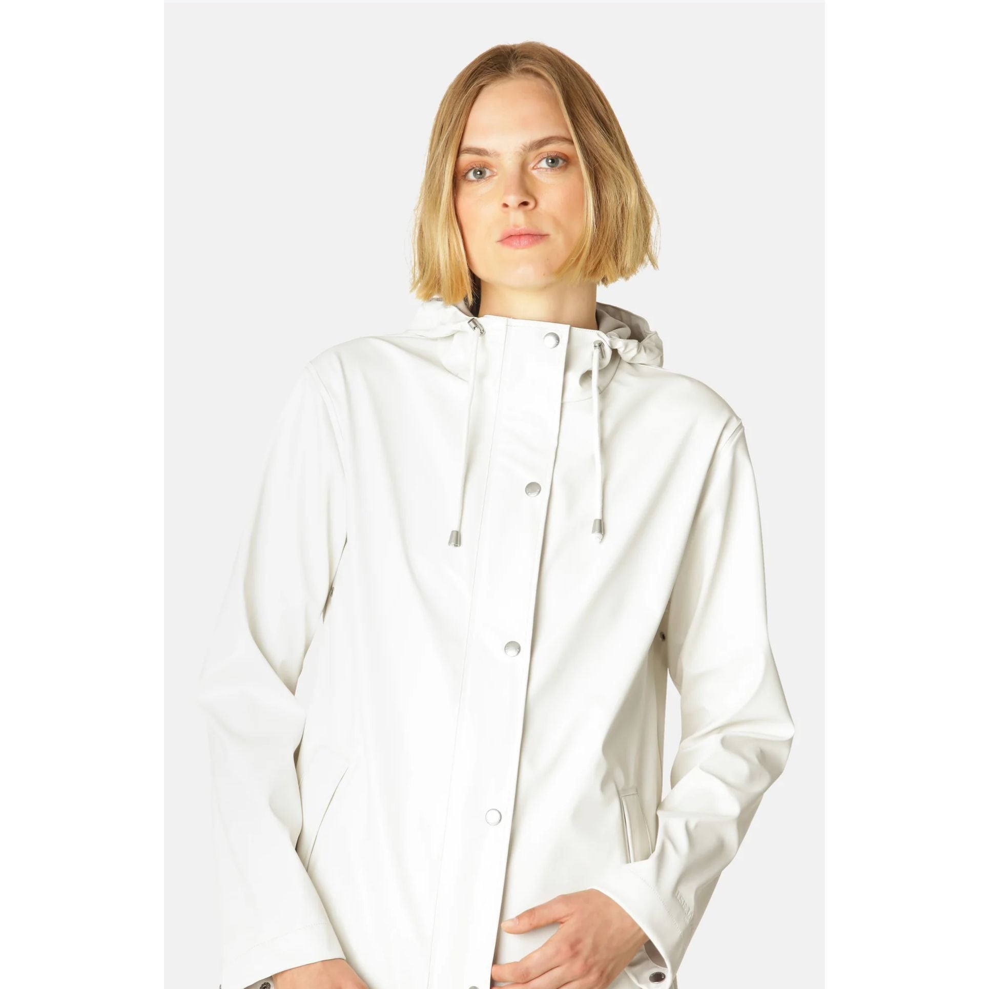 ILSE JACOBSEN HORNBÆK RAIN 228FR HOODED RUBBERIZED JACKET | MILK CREME 121