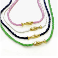 Lucky Fish Beaded Necklace Water Friendly