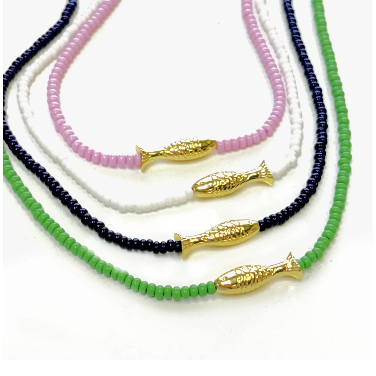 Lucky Fish Beaded Necklace Water Friendly