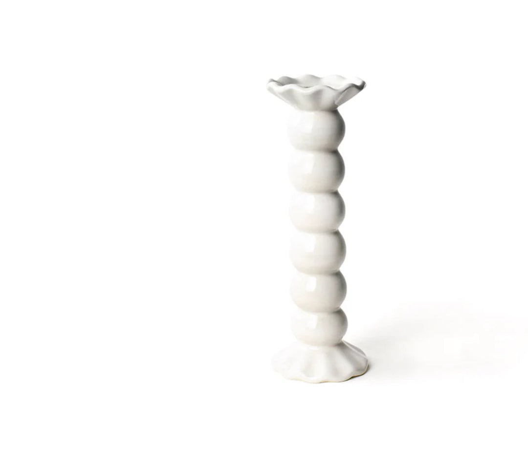 Create a show stopping table scape with these hand painted and hand sculpted candle sticks  to bring a one of a kind look to your home decor.  These candle sticks are designed to mix and match with other colors and sizes to create your best table scape yet.
Large white shown 
Hand wash
Large-3.5 diameter x 10.75” high 
Medium-3.5 diameter x 7.5” high