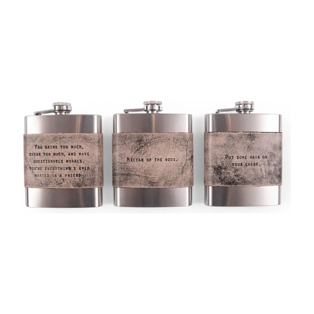 Metal and Leather Flask
