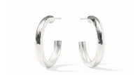 Medium 
Pure silver plate (tarnish-free)
Length: 0.9 inches (small), 1.3 inches (medium), 1.7 inches (large)
Post for pierced ears
Includes pure silver plated earring backs
Julie Vos hallmark
