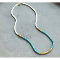 Turquoise and white necklace
