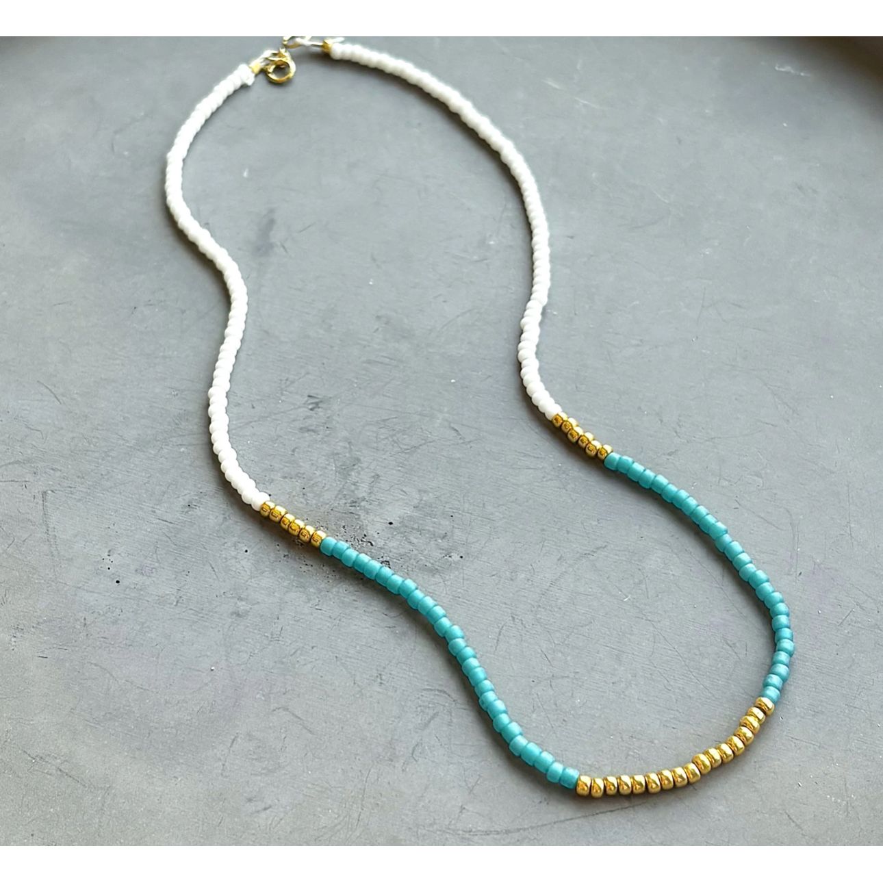Turquoise and white necklace