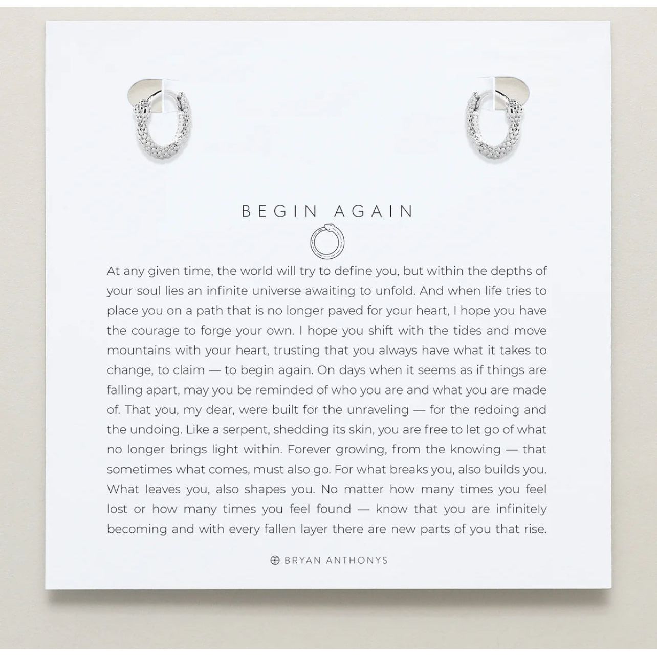 Begin Again Earrings or Bracelet