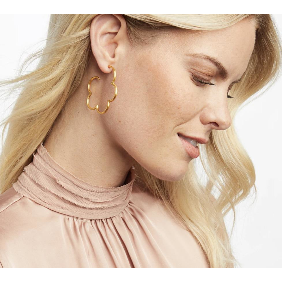 Julie Vos Gardenia Hoop Earring Silver or Gold