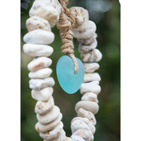 Hanging Glass Heart and Stone Garden Art