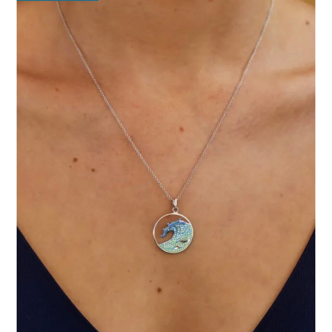 Ocean Wave Pendant or Earrings