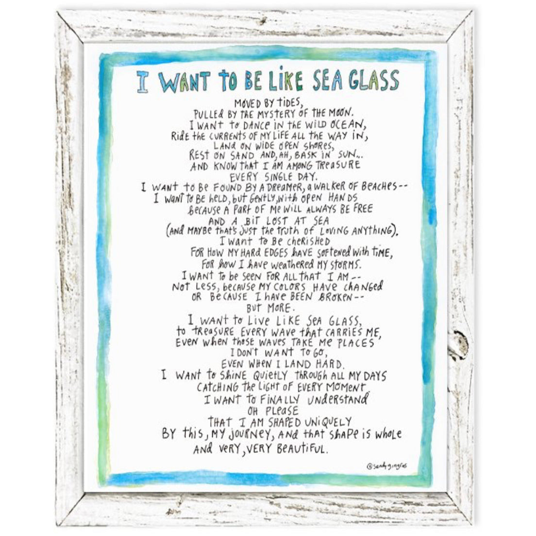 I Want To Be Like Seaglass Shelf Art