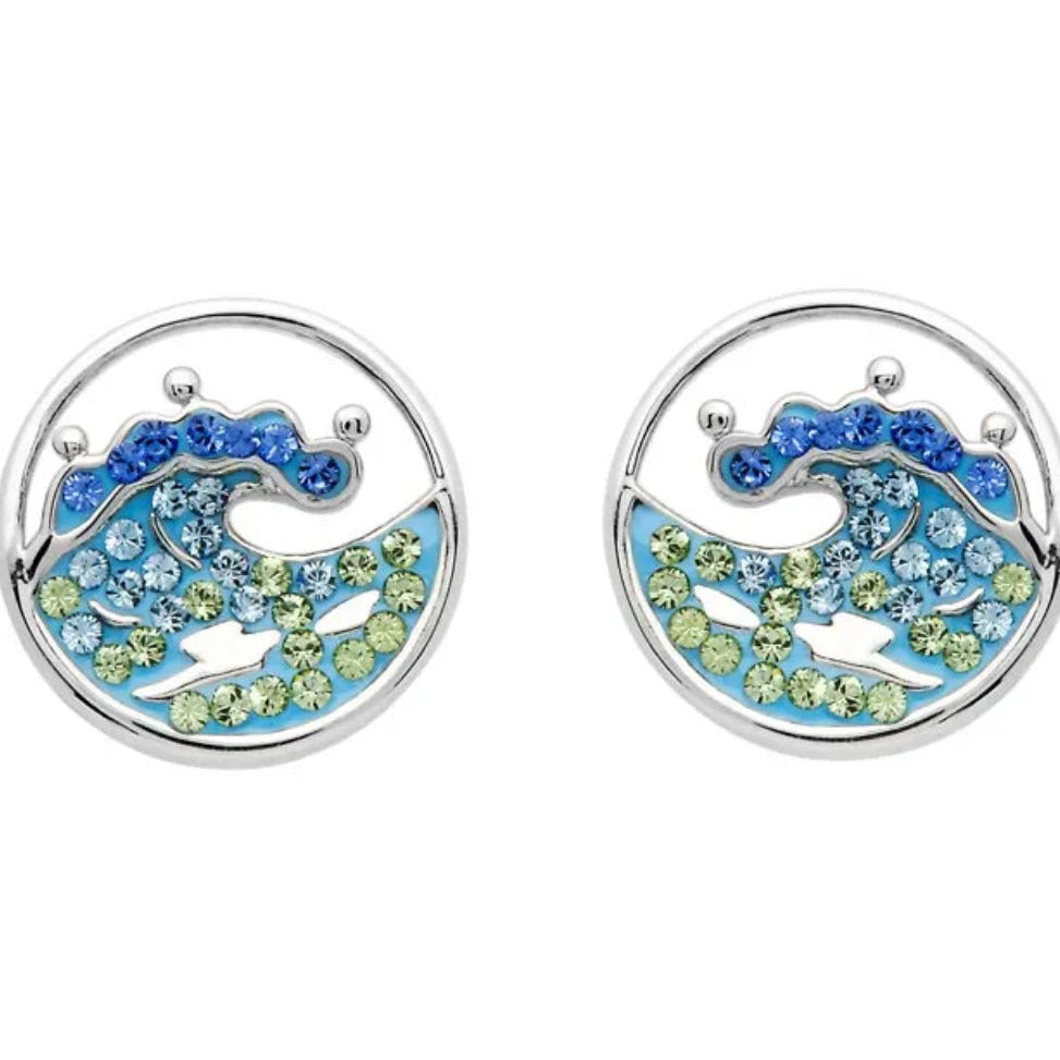 Ocean Wave Pendant or Earrings