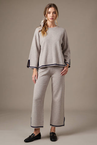 SW6893 Knit Top with Contrast Trim Sleeves