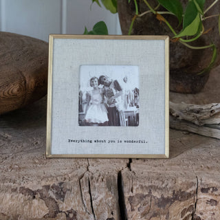 "Everything About You" Heirloom Brass & Linen Photo Frame (6x6)