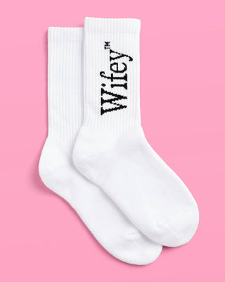 Wifey Socks | Chic White Bridal & Engagement Gift for Brides