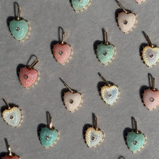 Isabel Amazonite Heart Necklace: 14k Gold Plated Elongated Chain By Thatch Jewelry