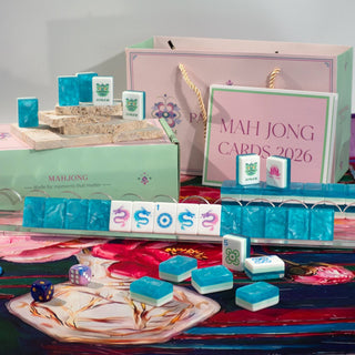 Garden Party American Mahjong Set - Aqua Lagoon Luxury Edition