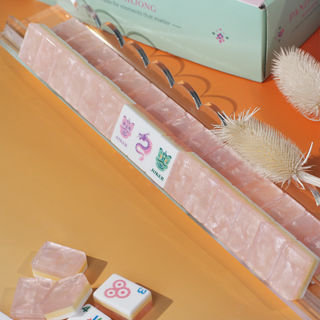 Garden Party Luxury Mahjong Set – Blush Pearl Acrylic Tiles