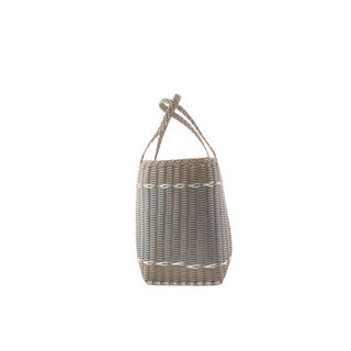 Guadalupe Small Woven Tote – Versatile Putty & Silver Everyday Handbag